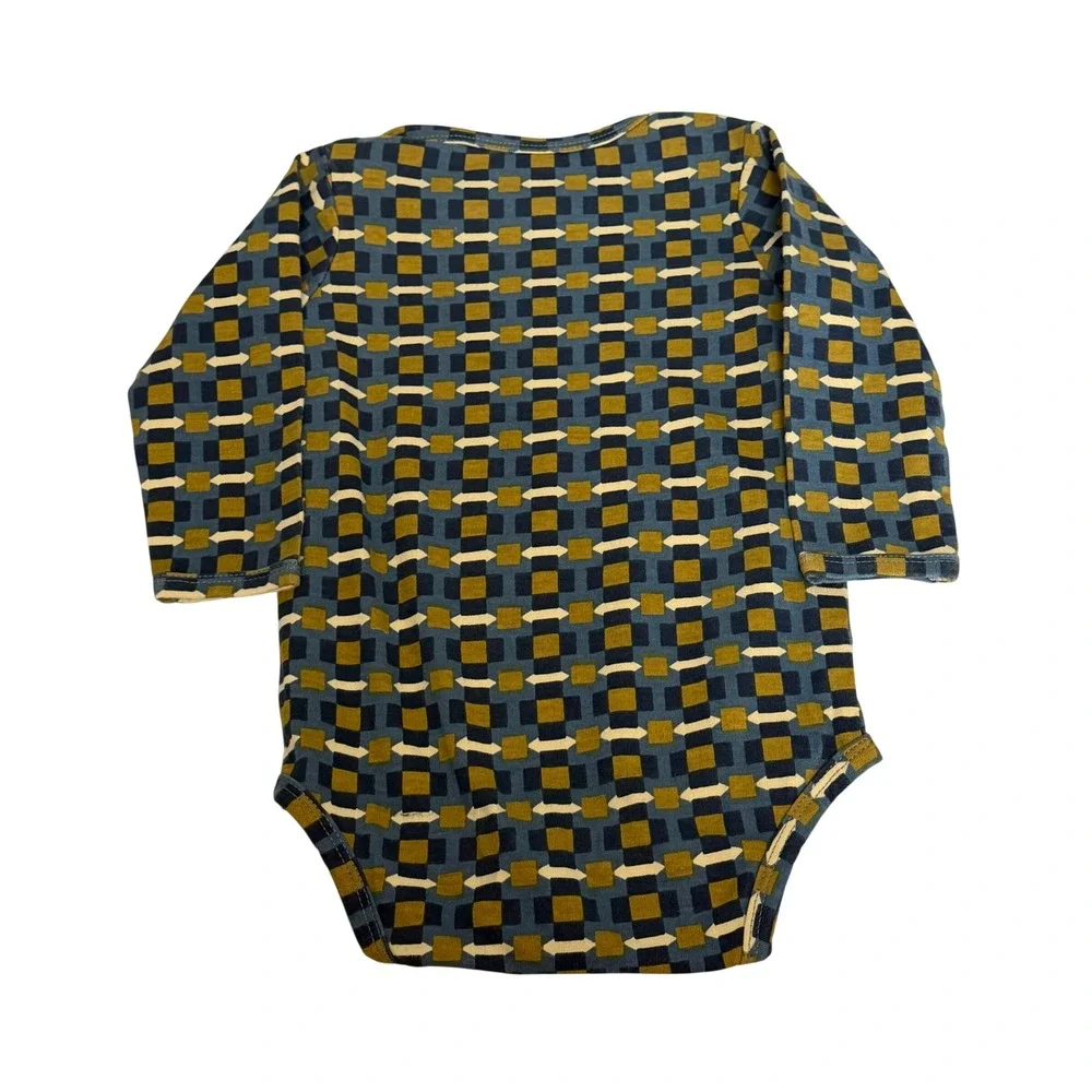 Kate Quinn Organic Cotton Bodysuit & Ribbed Cargo Pants Set 12-18M Mustard Blue